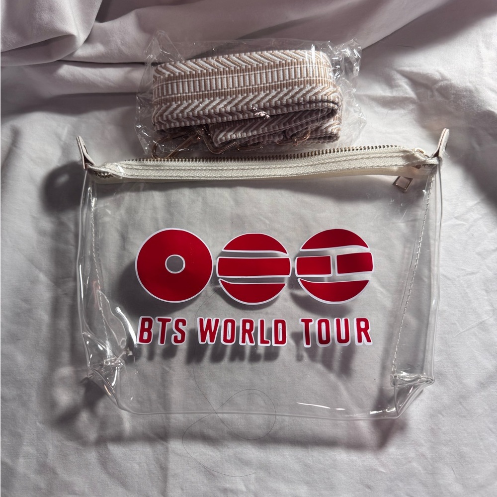 BTS World Tour Clear Cosmetic Bag with Detachable Strap